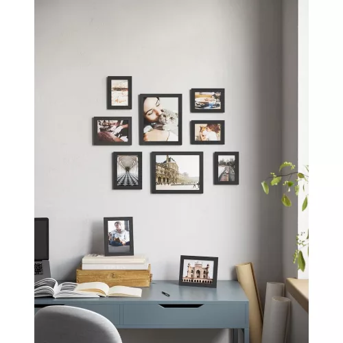 SONGMICS Képkeretek 10 darabos szett - Két 8' x 10' (20 x 25 cm), Négy 5' x 7' (13 x 18 cm),