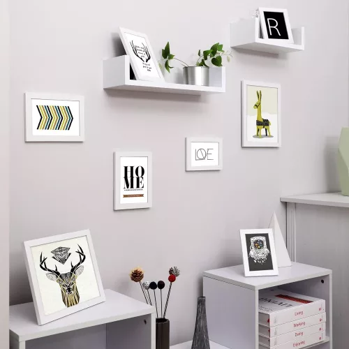 SONGMICS Képkeretek 10 darabos szett - Két 8' x 10' (20 x 25 cm), Négy 5' x 7' (13 x 18 cm),