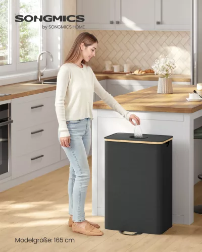 Szelektív hulladékgyűjtő pet palackoknak, 100 L, fekete