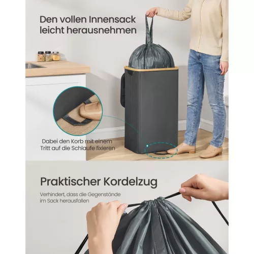 Szelektív hulladékgyűjtő pet palackoknak, 100 L, szürke