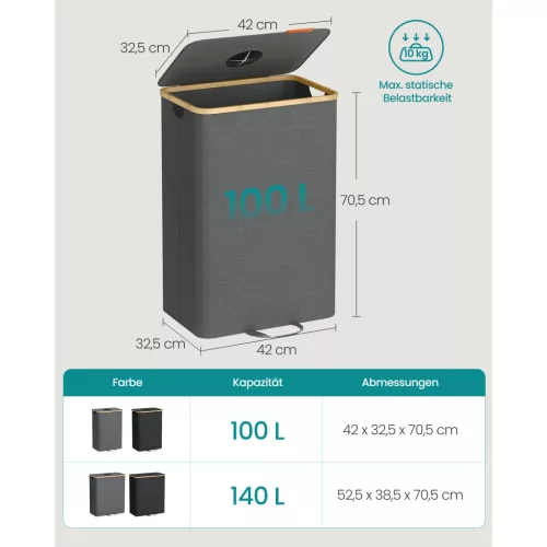 Szelektív hulladékgyűjtő pet palackoknak, 100 L, szürke