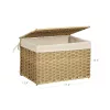 Rattan stílusú tárolódoboz, 65L, dekoratív, természetes