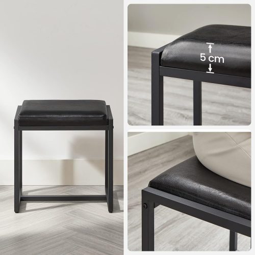 VASAGLE Sminkasztal, rusztikus barna és fekete RVT004B01