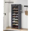 SONGMICS 10 szintes cipőtároló szekrény akár 27 pár cipőnek, álló tároló 58 x 28 x 160 cm