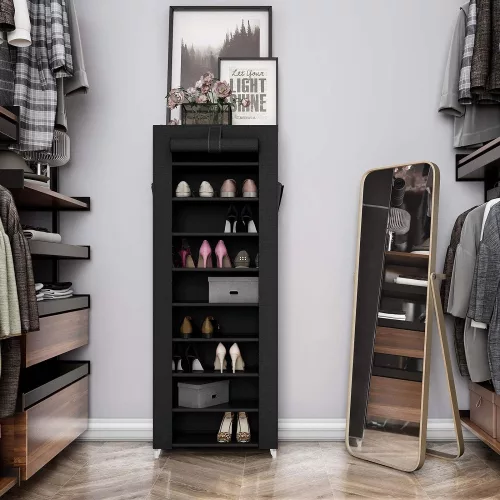 SONGMICS 10 szintes szövetes állvány, cipőtároló, nagy kapacitás, könnyű összeszerelés,