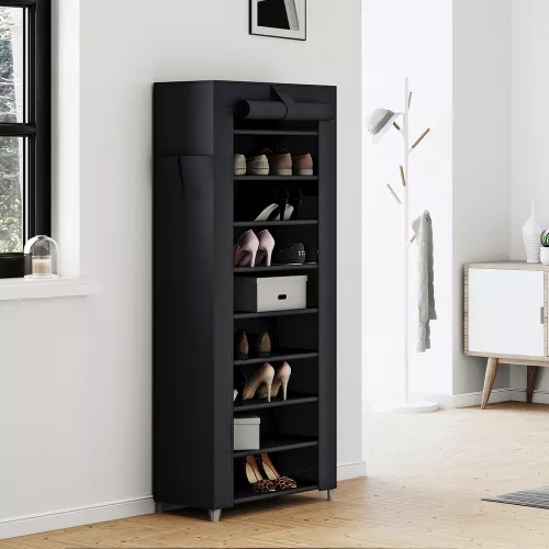 SONGMICS 10 szintes szövetes állvány, cipőtároló, nagy kapacitás, könnyű összeszerelés,