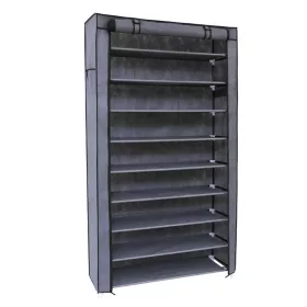  Cipőtartó szekrény, 10 szintes, porvédő borítással, szürke 88x28x160cm