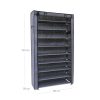 Cipőtartó szekrény, 10 szintes, porvédő borítással, szürke 88x28x160cm