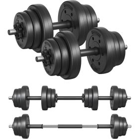 SONGMICS 2 az 1-ben súlyzókészlet, 2 x 10 kg állítható súlyzók extra súlyzó rúddal,
