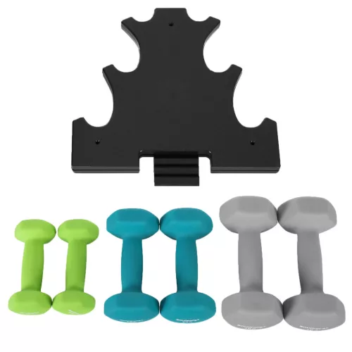 SONGMICS hatszögletű kézi súlyzókészlet állvánnyal - 2 x 1 kg, 2 x 2 kg, 2 x 3 kg,