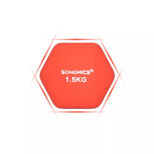 SONGMICS 2 db-os súlyzókészlet, 2 x 1,5 kg csúszásmentes neoprén kézi súlyzók