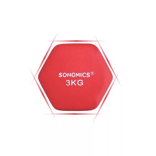 SONGMICS 2 db-os súlyzókészlet, 2 x 3 kg csúszásmentes neoprén kézi súlyzók matt