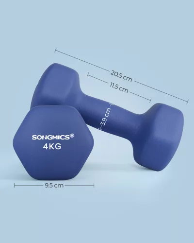 Kézi súlyzókészlet 2 darab hexagonális neoprén borítással, edzéshez