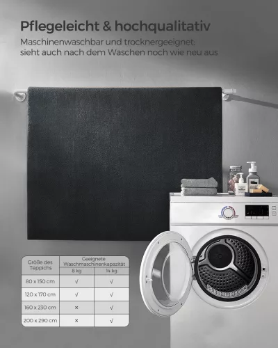 SONGMICS Szőnyeg, 120 x 170 cm, Csúszásgátló Szőnyeg, Lakberendezés, Nappali, Hálószoba,