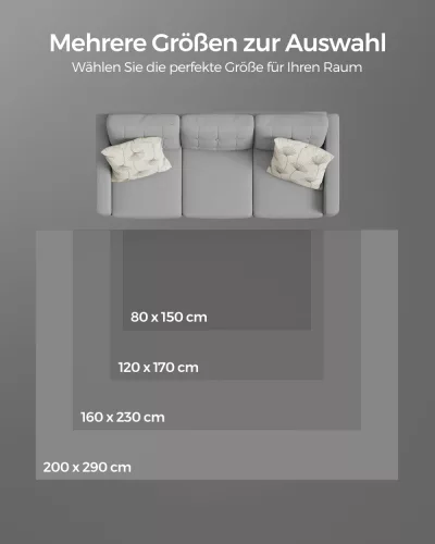 SONGMICS Szőnyeg, 120 x 170 cm, Csúszásgátló Szőnyeg, Lakberendezés, Nappali, Hálószoba,