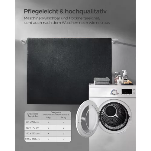 SONGMICS szőnyeg, 160 x 230 cm, csúszásmentes szőnyeg, otthoni dekoráció, nappaliba,