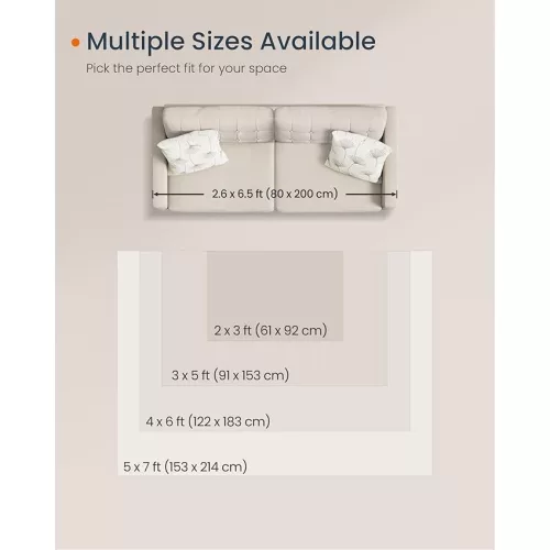 SONGMICS HOME szőnyeg, 2x3 láb méretű szőnyeg hálószobába, csúszásmentes szőnyeg,